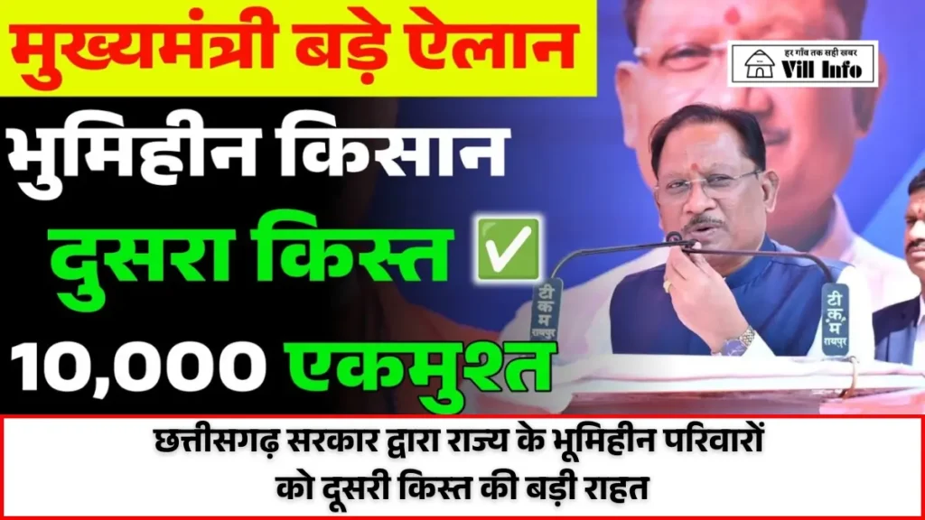 CG Bhumihin 2nd Installment 2026: छत्तीसगढ़ सरकार द्वारा राज्य के भूमिहीन परिवारों को दूसरी किस्त की बड़ी राहत